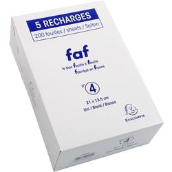 Nachfüllen von Exacompta 12214e weiß, 200 Blatt, rechteckig