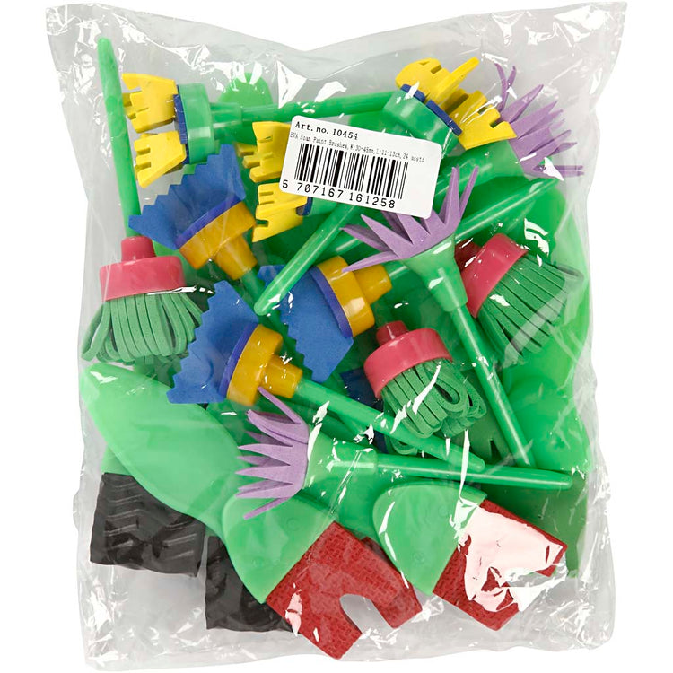 Creativ Company Eva-Schaumpinsel, L: 11–13 cm, B: 30–45 mm, 24 Stück 1 Box