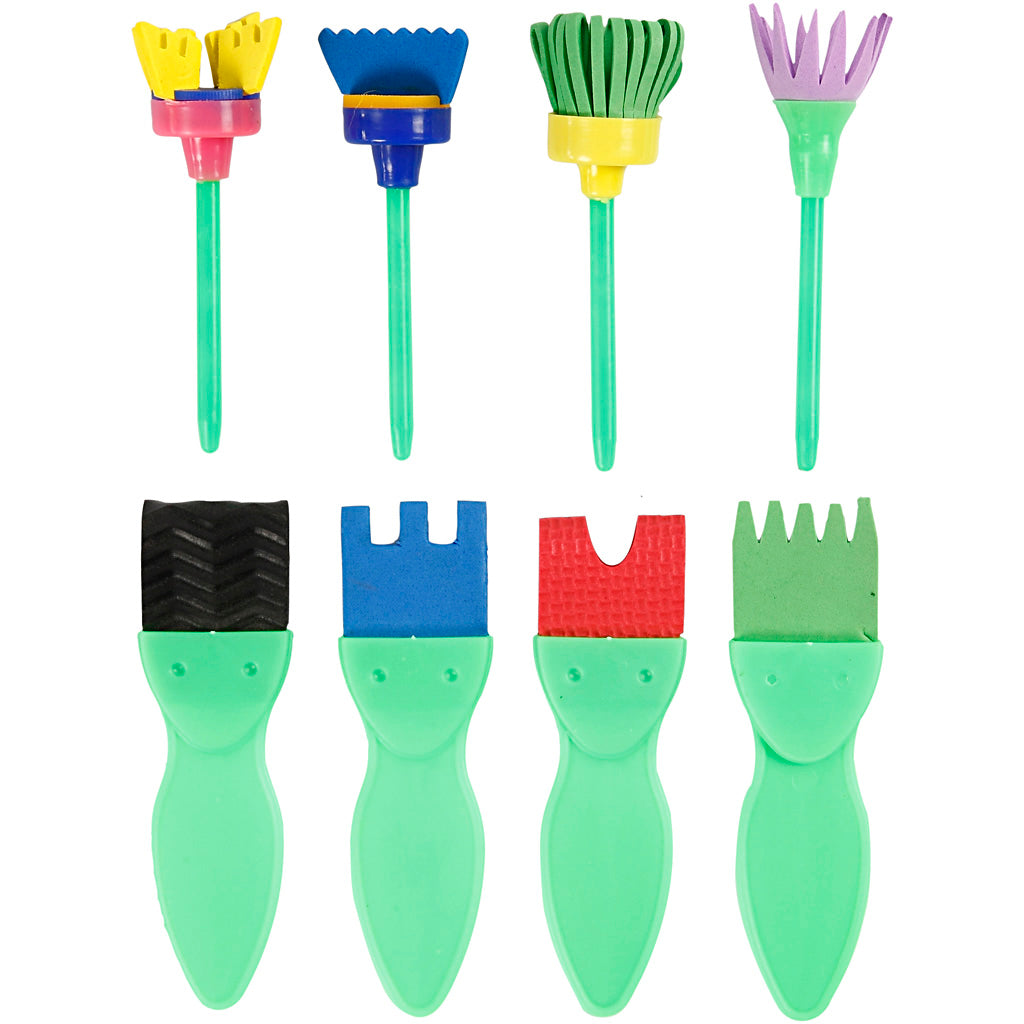 Creativ Company Eva-Schaumpinsel, L: 11–13 cm, B: 30–45 mm, 24 Stück 1 Box