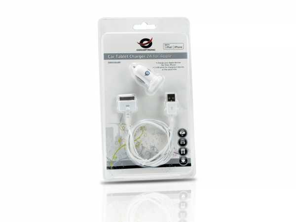 Concepttronic Conceptronic Cusbcar2aset -Kabel mit Auto -Tablet -Ladegerät, 2a