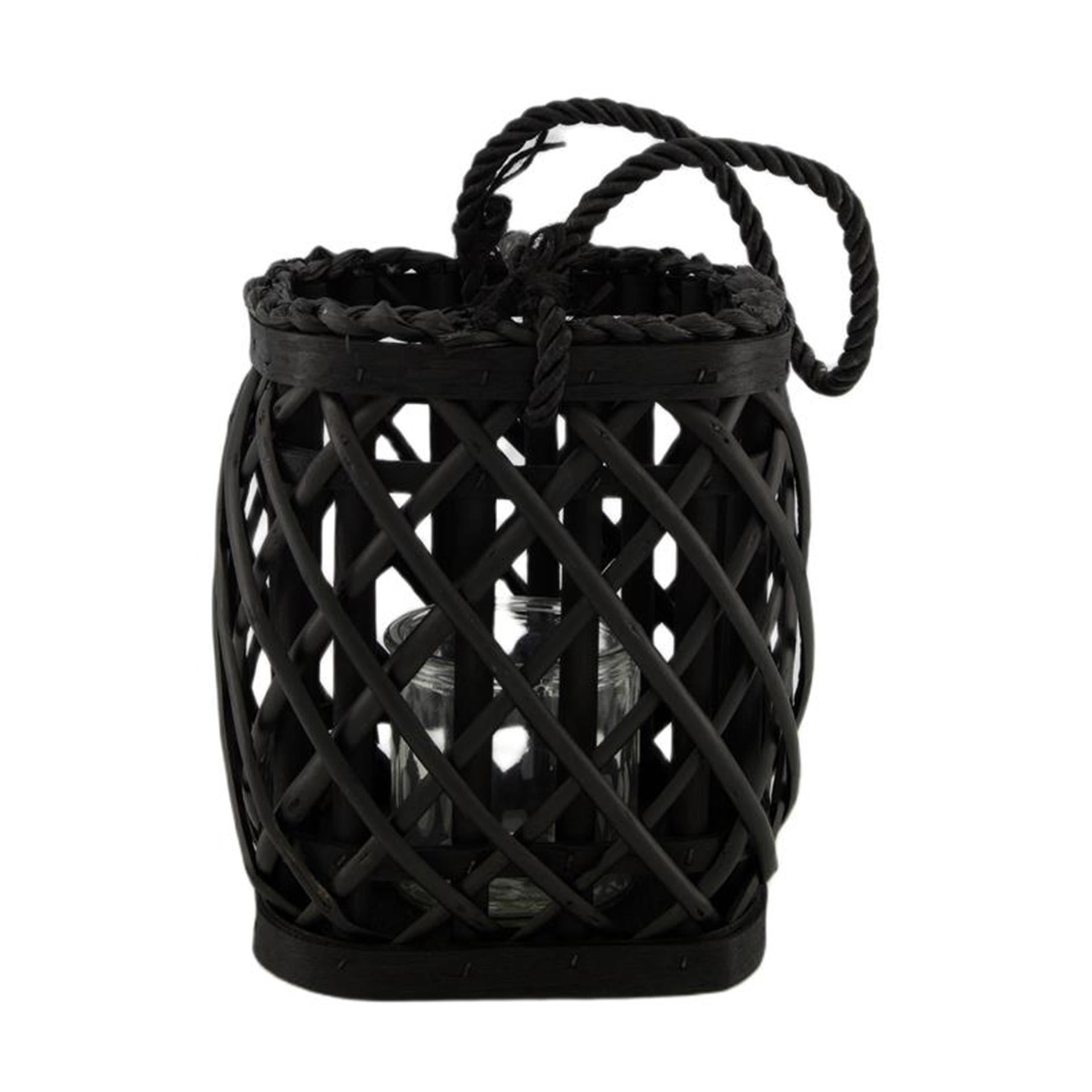 Dijk Natural Collections Laterne Weide 18x18x19,5cm schwarz