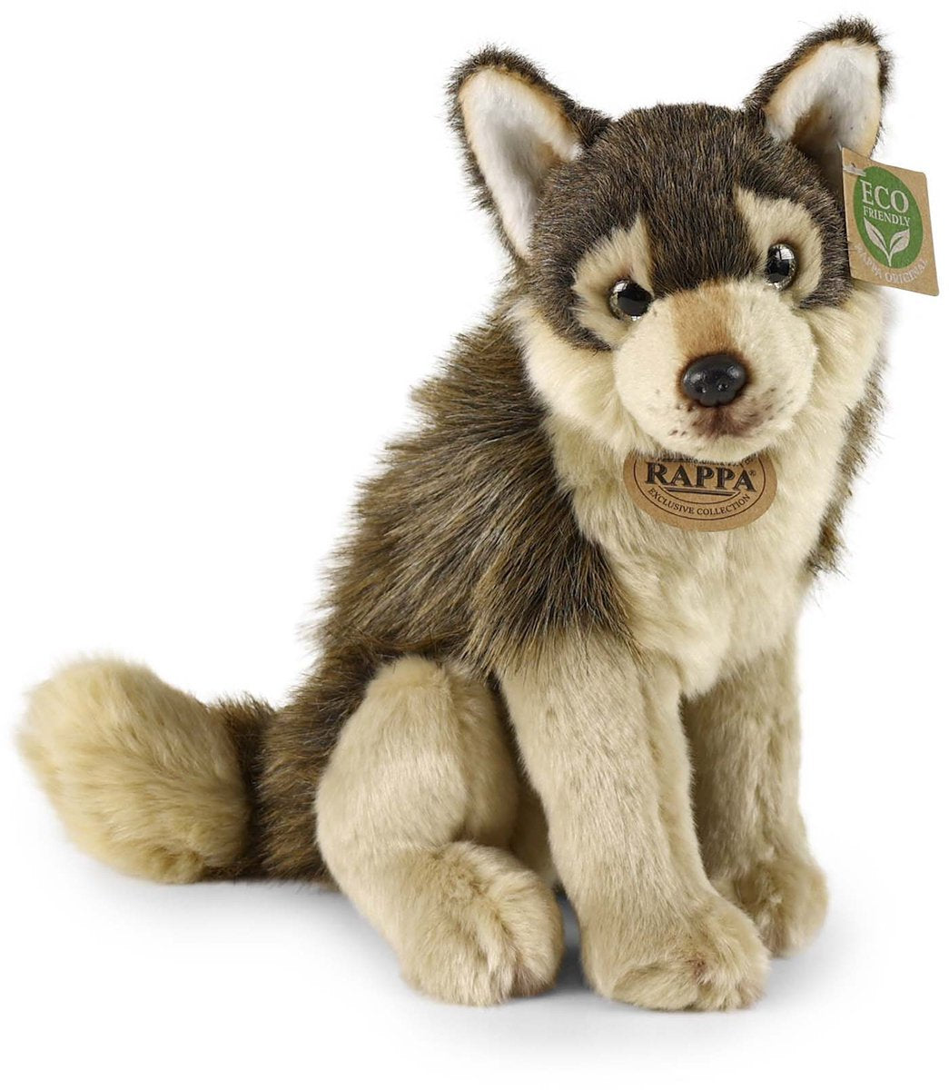 Rappa umweltfreundliches Kuscheltier Wolf – sitzend – Plüsch – 28 cm