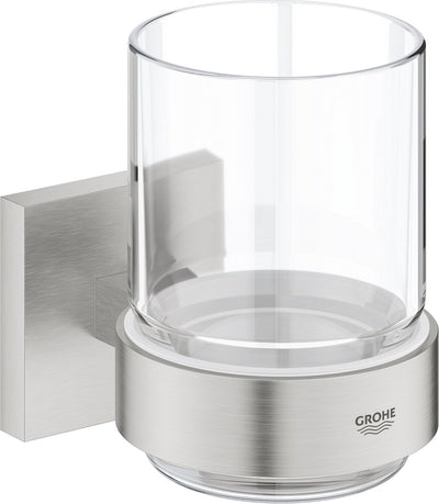Grohe Start Cube Glas mit Halterung – Supersteel (Edelstahloptik) 41097dc0