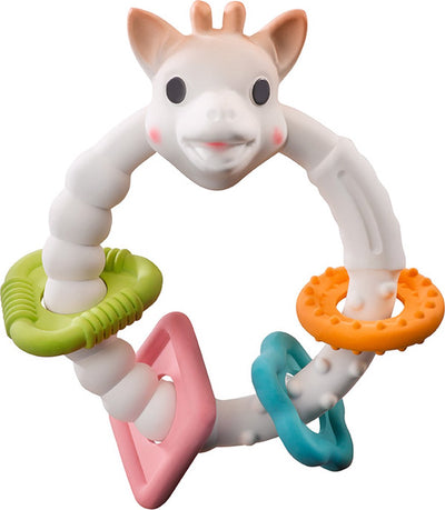 Farbringe Sophie die Giraffe – Beißring – Babyspielzeug – Mutterschaftsgeschenk – Geschenk zur Babyparty – 100 % Naturkautschuk – in weißer Geschenkbox – ab 0 Monaten