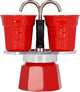 Bialetti Mini Express Rot 2 Tassen – inklusive 2 Espressotassen – Espressokanne aus Aluminium – ikonisches italienisches Design