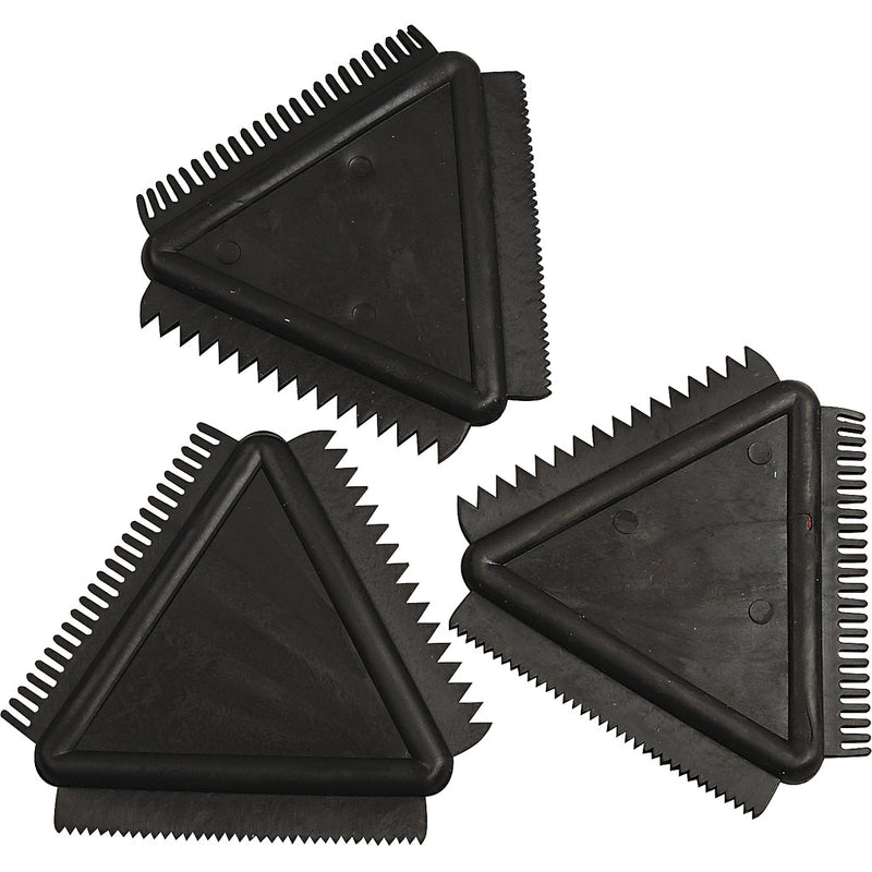 Creativ Company strukturierter Gummikamm, Größe 9 cm, schwarz, 3 Stück 1 Box