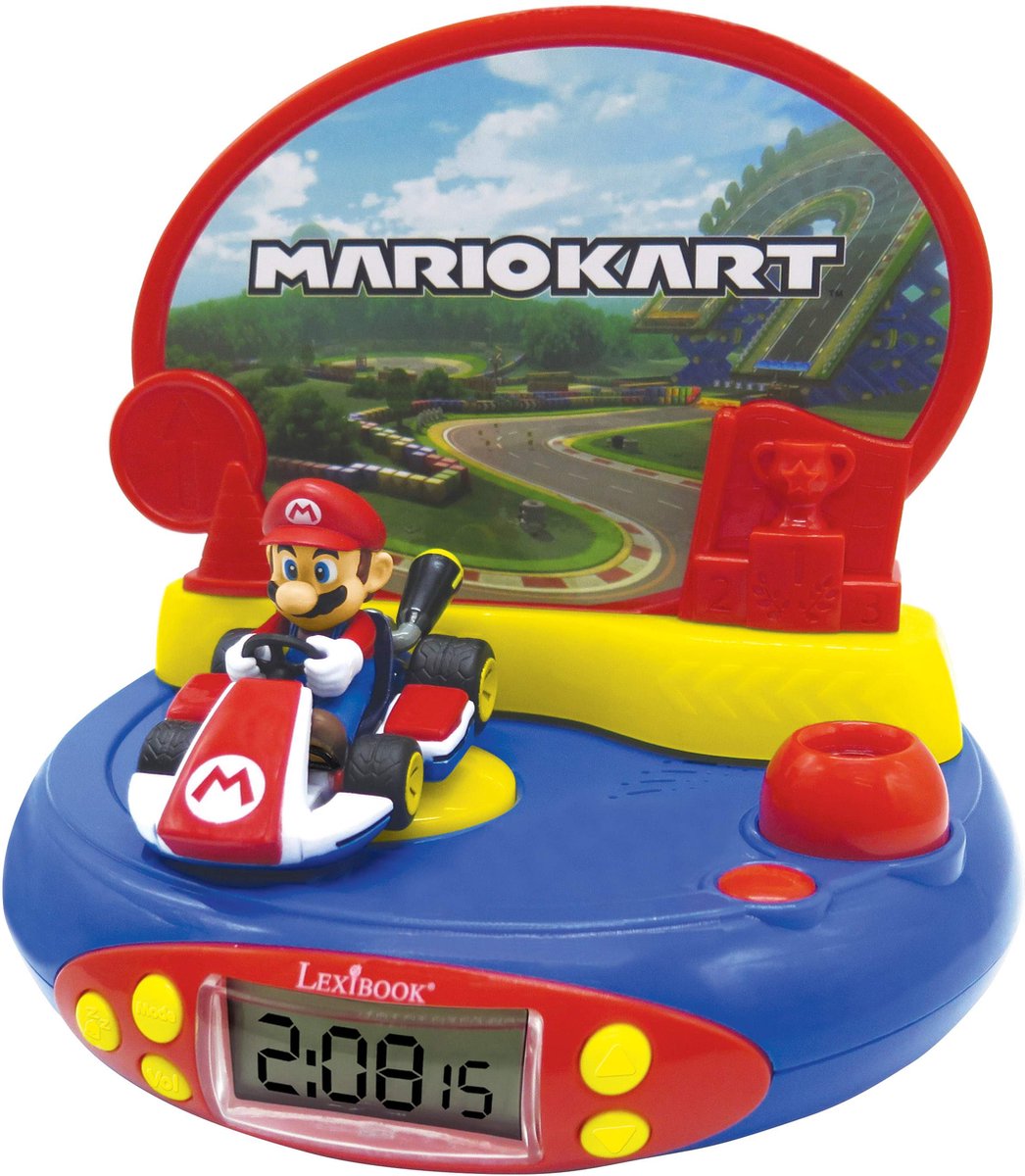 Lexibook Mario Kart 3D-Charakterprojektoruhr mit Videospielsounds