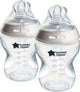 Tommee Tippee Natural Start Babyflaschen – Set mit 2 x 260 ml Babyflaschen – niedrige Fließgeschwindigkeit 3 m+