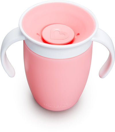 Munchkin Miracle Anti-Leck 360° Trinkbecher – Trainerbecher – Übungsbecher für Baby und Kind – 207 ml – Rosa