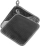 Westmark Topflappen – handliche Topflappen für sicheres Arbeiten am Herd und Backofen, Küchenhandschuhe mit Hitzebeständigkeit bis 250 °C – Grau Anthrazit
