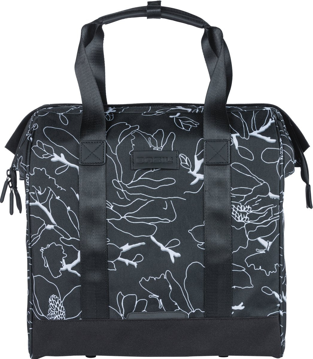 Basil Grand Flower Fiethopper - Schwarzes Wasser -Dispst -Beutel mit Laptop -Box - 23l
