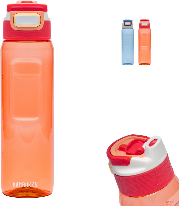 Kambukka Elton Trinkflasche 1l – Orange Vibes mit 3-in-1-Deckel und einfacher Reinigung
