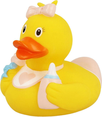 Lilalu Badeente Baby Mädchen Junior 8,5 cm Gummi gelb rosa blau