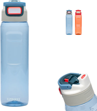 Kambukka Elton Trinkflasche 1l – Niagarablau mit 3-in-1-Deckel und einfacher Reinigung