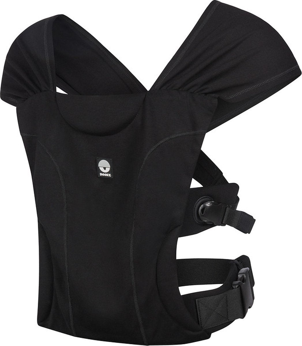 Dooky® dooky Babytrage und Babytragetuch in einem – Hybrid-Babytrage be one black – Babytrage ab Geburt 56-74 cm – Babytragetuch Baby Neugeborene – Ergonomische Babytrage – Babytrage