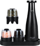 Adler - Gewürzmühlen-Set aus Edelstahl - 150 ml - USB wiederaufladbar - Schwarz