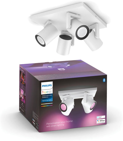 Philips Hue Argenta Aufbaustrahler – weißes und farbiges Licht – 4 Spots – weiß