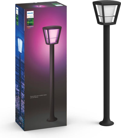 Philips Hue Econic Sockellampe – weißes und farbiges Licht – Schwarz – hoch