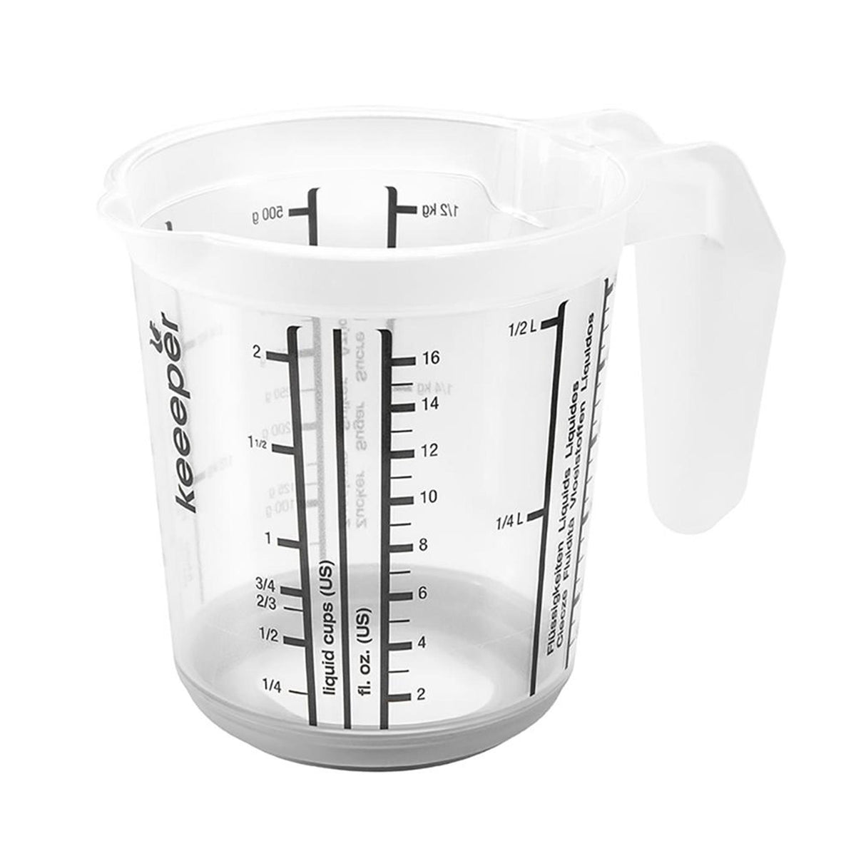 Keeper Messbecher Anti-Rutsch 0,5l grau