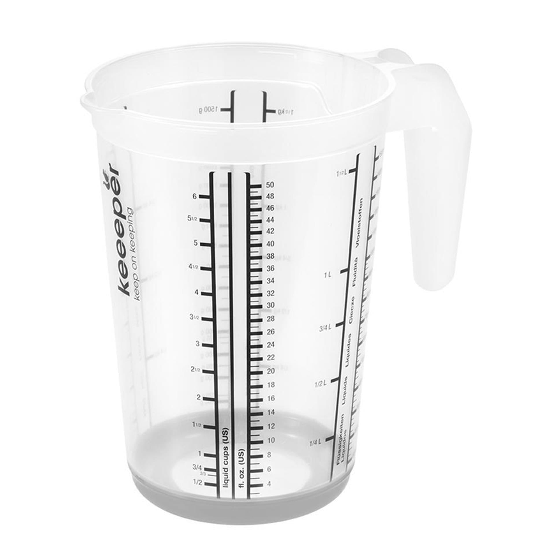 Keeper Messbecher Anti-Rutsch 1,5l grau