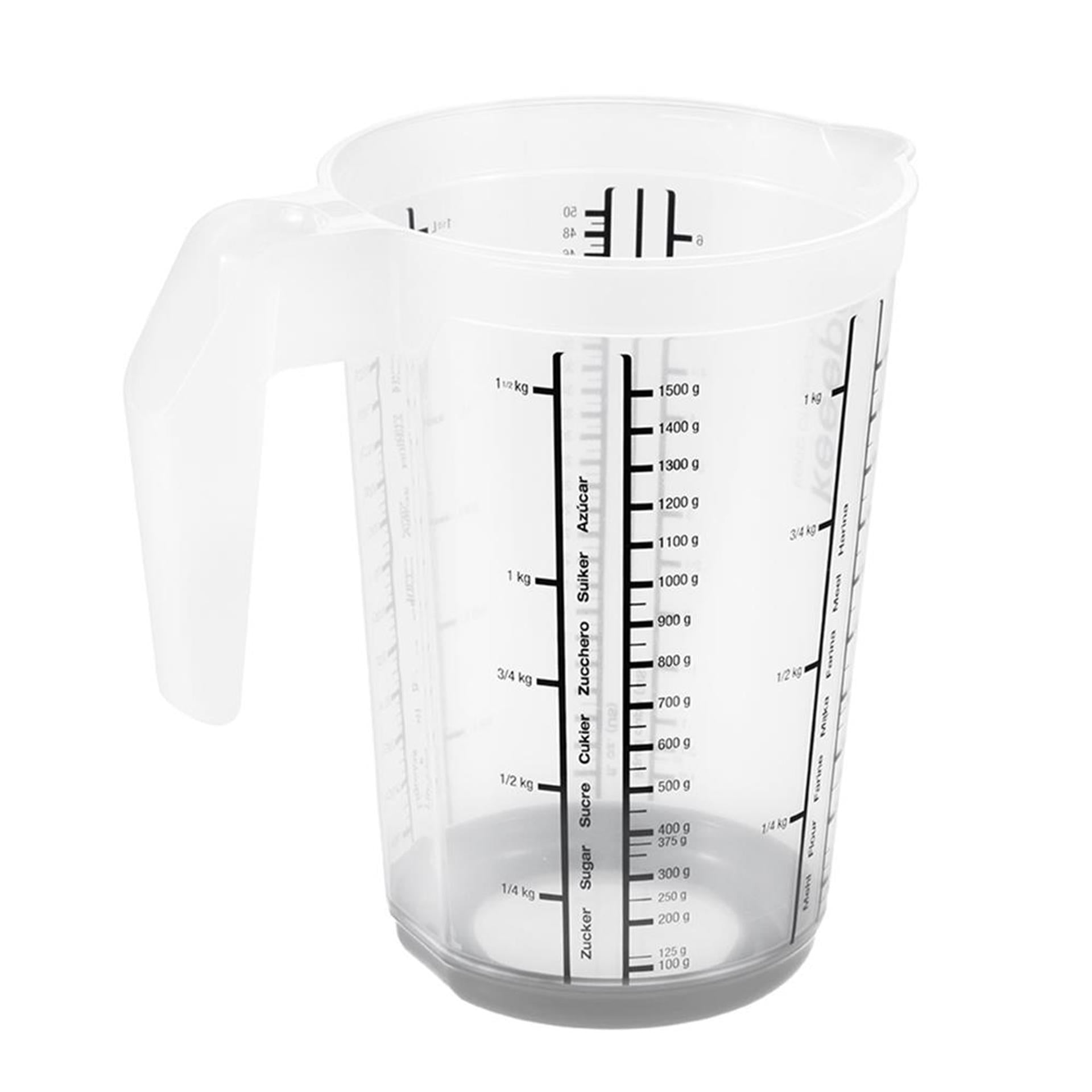 Keeper Messbecher Anti-Rutsch 1,5l grau