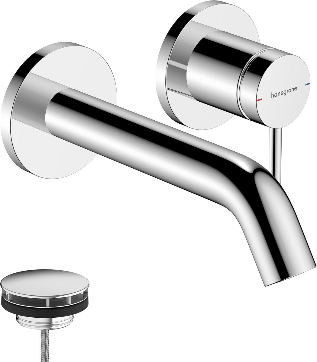 Hansgrohe tecturis s - Einbau-Waschtischarmatur - zur Wandmontage - Einhebelbedienung - 16,5 cm Auslauf - Chrom