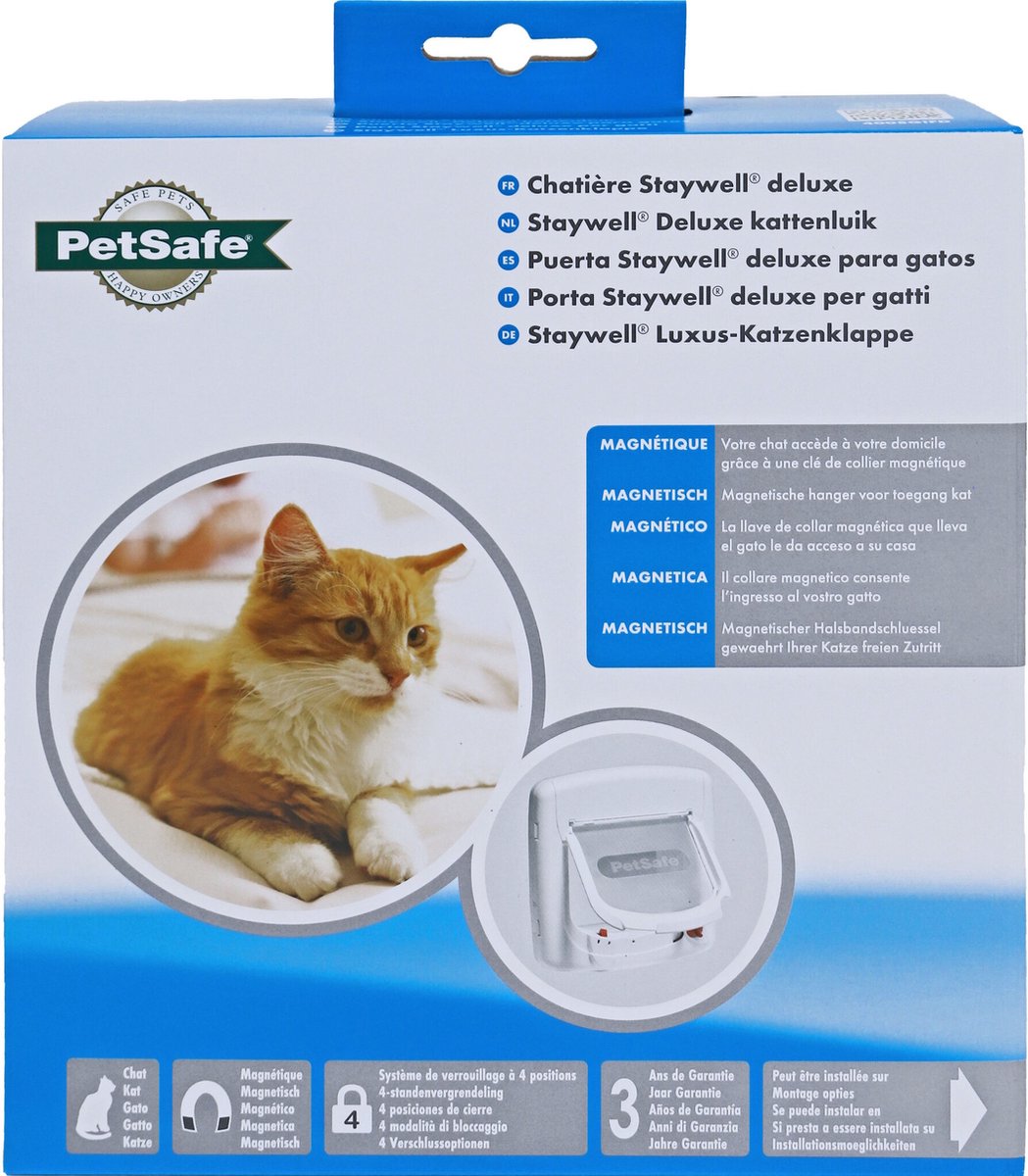PetSafe -Katzenklappe bis zu 7 kg Magnetschlitz weiß