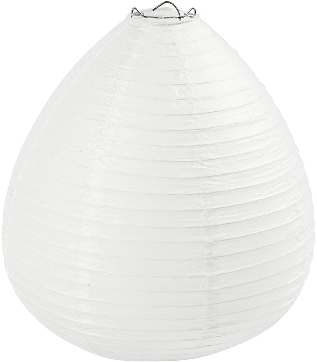 Reispapierlampe weißer Tropfen, 27 cm