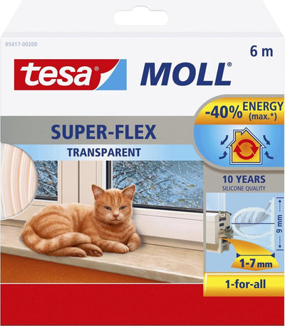 Tesa Tour-Riemen o Profil 6 m x 1-7mm transparent