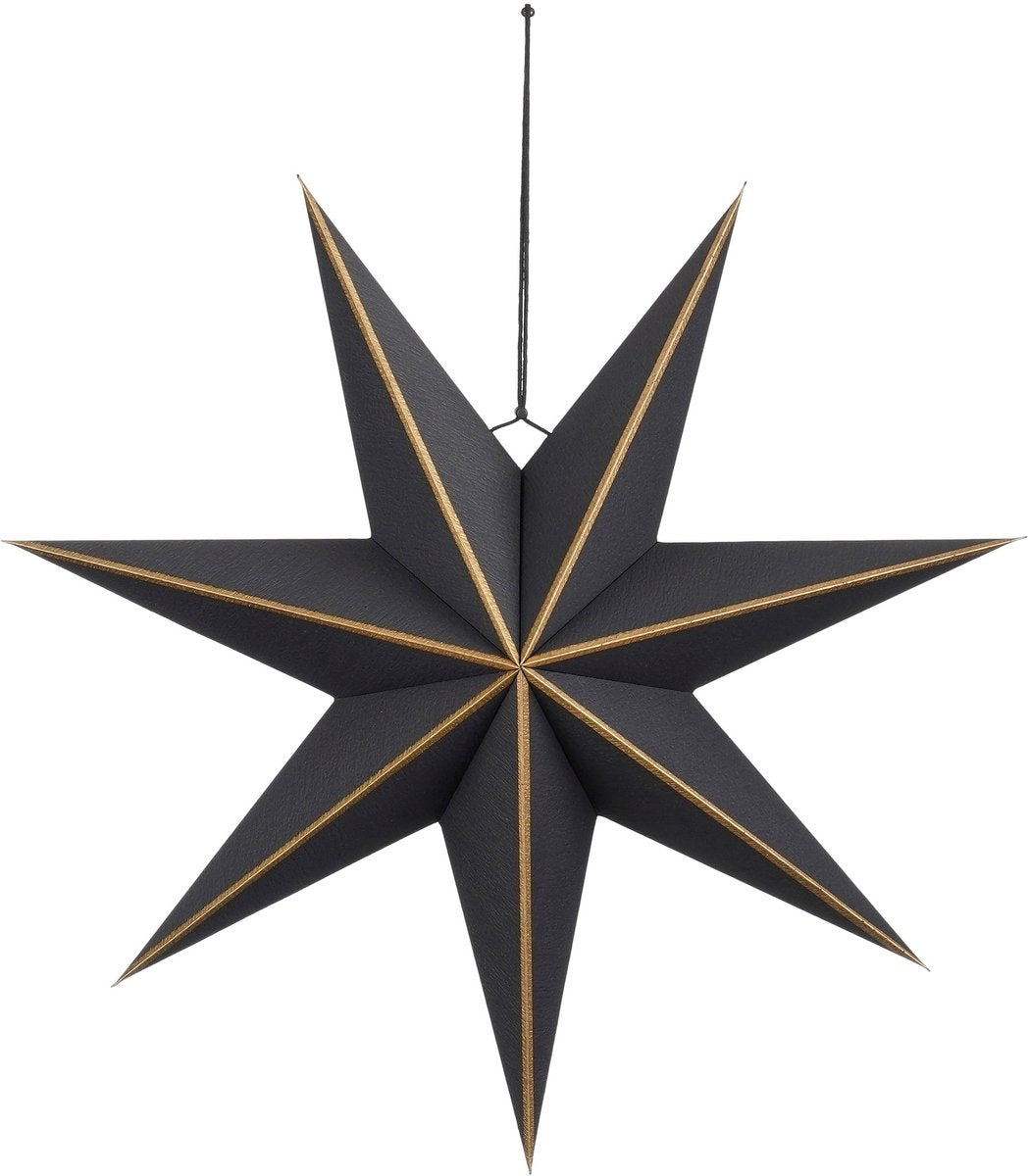 Glimmerdekorationen Stern hängende Weihnachtsdekoration – H18 x ø60 cm – Papier – Schwarz