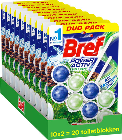 Bref – Power Activ – Höhle – Toilettenblock – saubere und frische Toilette – Schmutzschutz – Vorteilspack – 10 x 2 Stück