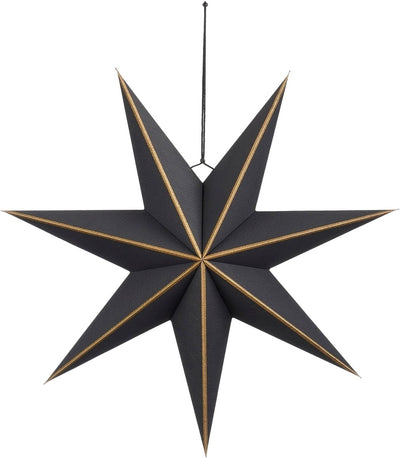 Glimmerdekorationen Stern hängende Weihnachtsdekoration – H18 x ø60 cm – Papier – Schwarz