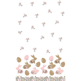 Ostertischdecke blühen Hasen 138x220 cm