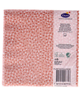 Duni Duni -Servietten spielerische Punkte Mellow Rose 33x33 cm