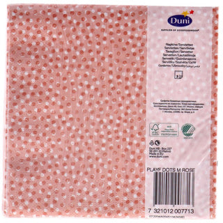 Duni Duni -Servietten spielerische Punkte Mellow Rose 33x33 cm