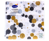 Servietten festliche Blasen schwarz 24x24 cm - afbeelding 1