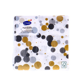 Servietten festliche Blasen schwarz 24x24 cm