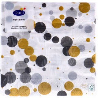 Servietten festliche Blasen schwarz 33x33 cm