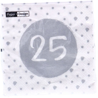 Servietten 25. Geburtstag 33x33 cm