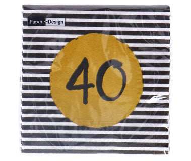 Servietten 40. Geburtstag 33x33 cm