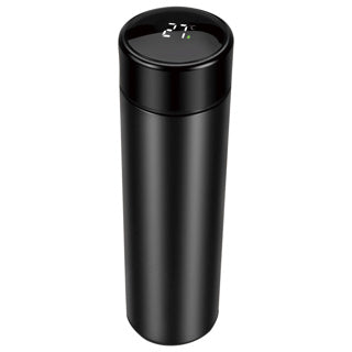 Thermosfless Edelstahl schwarz 450 ml mit Thermometer und Teefilter