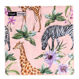 Servietten Zebras Girafes 33x33 cm