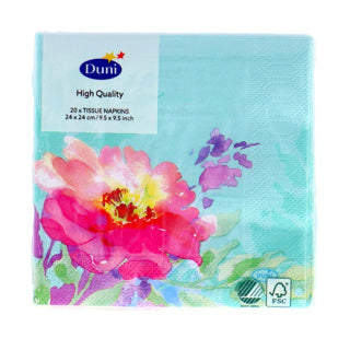 Duni -Servietten fließende Blumen 24x24 cm