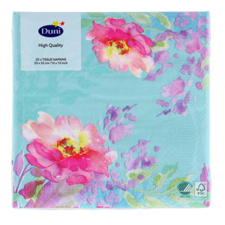 Duni -Servietten fließend Blumen 33x33 cm