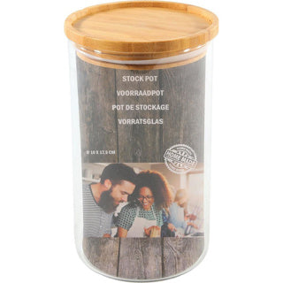 Lager Jar 10x17,5 cm stapelbarer Bambusdeckel