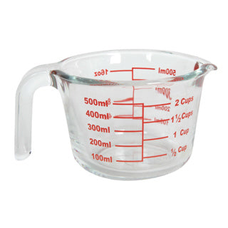Messung von Tassen Glas 500 ml