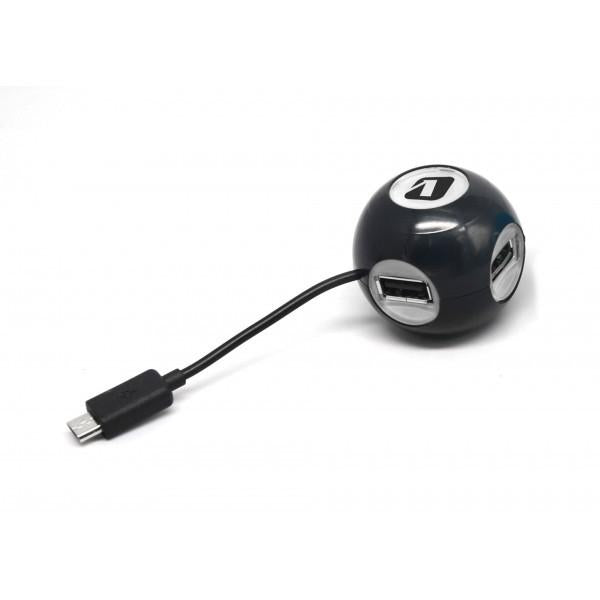 Adj adj 143-00006 Pocket Hub HB421, 4 Ports USB 2.0 Schwarz