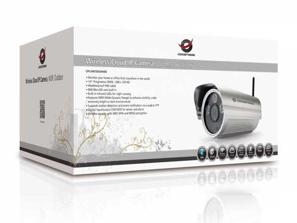 Concepttronic Concepttronic Cipcam720odwdr Wireless Network Cloud Outdoor -Kamera, RJ45, 1,3 MP, F = 3,6 mm, F = 2,0, WDR