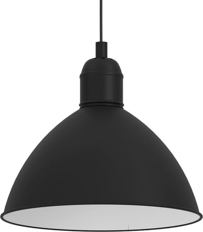 Eglo Priddy Hängelampe – E27 – ø 30,5 cm – Schwarz|Weiß – Stahl