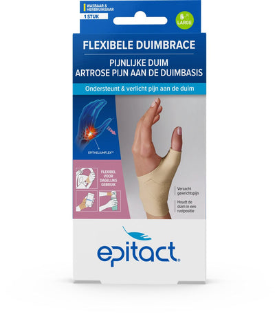Epitact Daumenorthese Tag links Größe L – Daumenorthese bei Daumenarthrose und Rhizarthrose – flexible Stütze – waschbar – 1 Stück